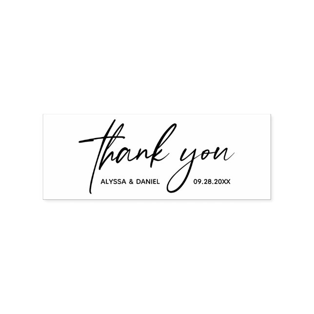Modern thank you handlettering script wedding  rubber stamp (Imprint)