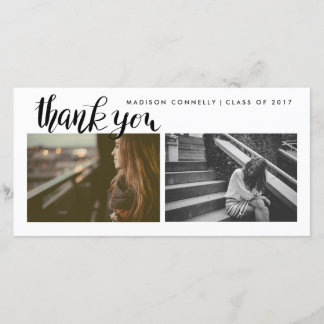 Modern Thank You Handwritten Graduate Photo Card