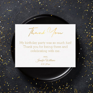 modern thank you happy birthday  gold minimalist card