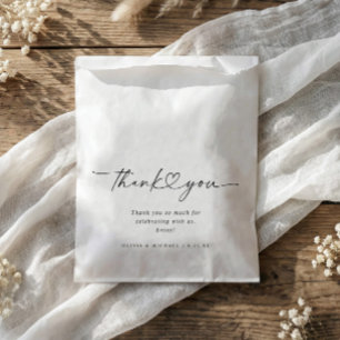 Modern Thank You Heart Wedding Treat Favour Bags