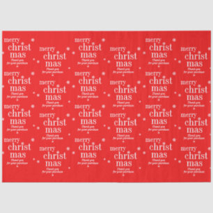 Modern Thank you Merry Christmas purchase Tissue Paper