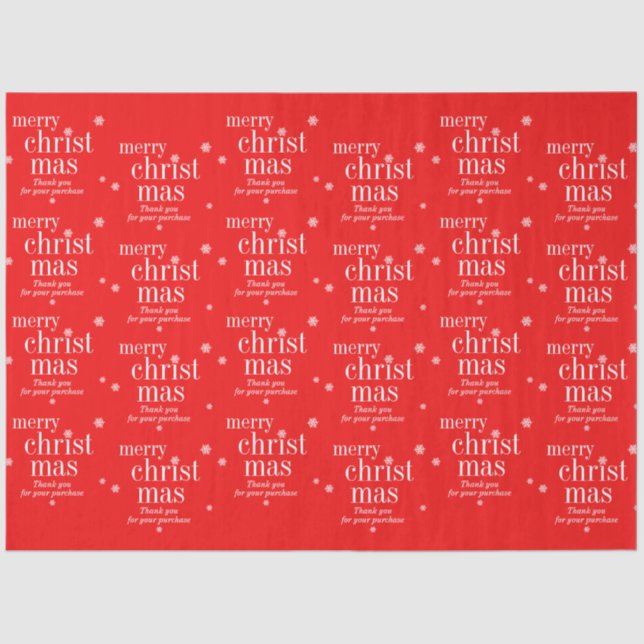 Modern Thank you Merry Christmas purchase Tissue Paper (Front)