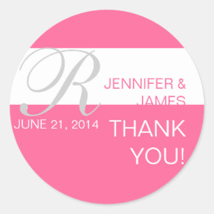 Modern Thank You Monogram Wedding Stickers