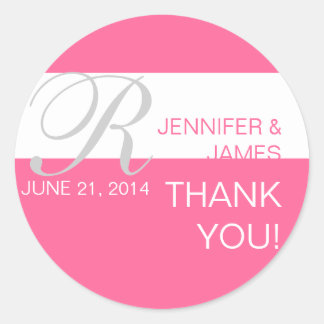 Modern Thank You Monogram Wedding Stickers