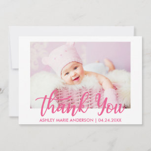 Modern Thank You New Baby Hot Pink