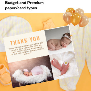 Modern Thank You Photo Card Orange Shades BUDGET