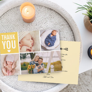 Modern Thank You Photo College Stats Flat Birth Announcement