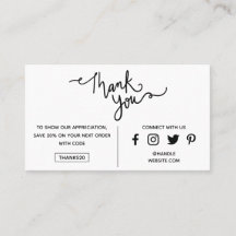 Modern Thank You Promo Code Social Media Logo