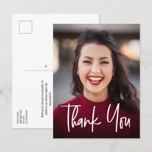 Modern Thank you School Photo Graduation Announcement Postcard