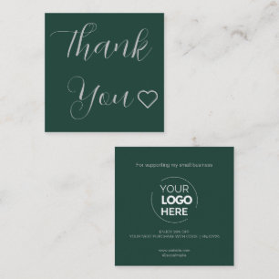 Modern Thank You Script Minimal Green Discount Card