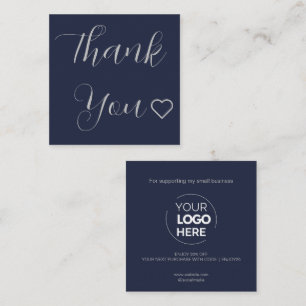 Modern Thank You Script Minimal Navy Discount Card