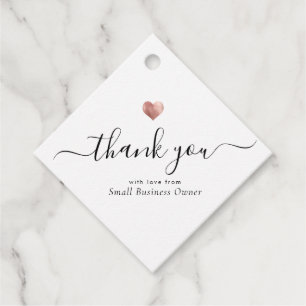 Modern Thank You Script Rose Gold Small Business F Favour Tags