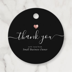 Modern Thank You Script Rose Gold Small Business Favour Tags