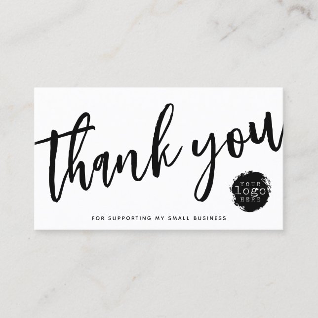Modern Thank You Script Small Branding Discount Business Card (Front)