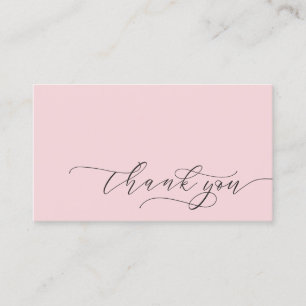 Modern Thank You Script Small Branding   Pink  Business Card