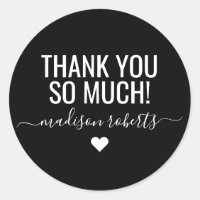 Modern thank you so much typography black