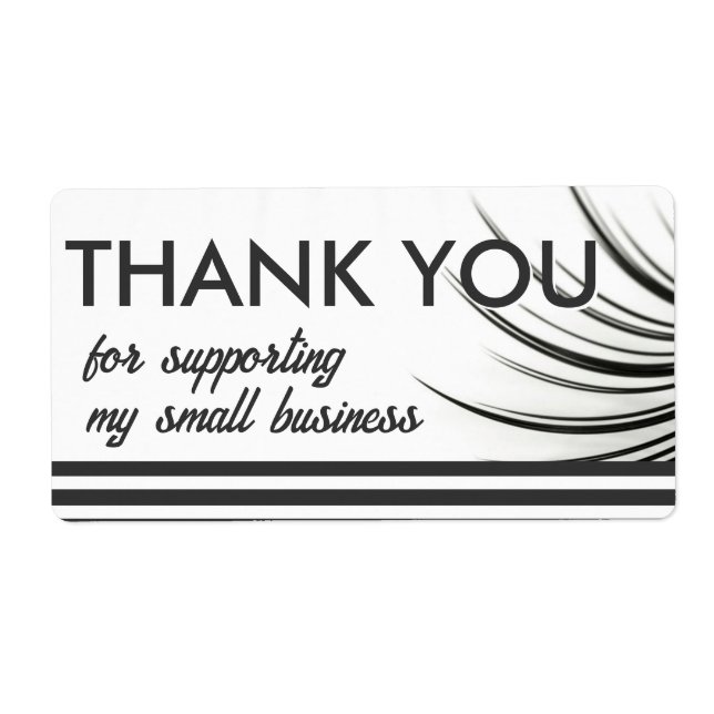 Modern Thank You Sticker With Curly Lash Label (Front)