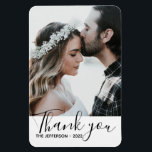 Modern Thank you Wedding Photo Magnet<br><div class="desc">Modern thank you wedding photo magnet. Customise it with your favourite wedding pic and let you guests enjoy your photo on their fridges.
@Miri Creations - Created For You Only with You in Mind. All rights reserved.</div>