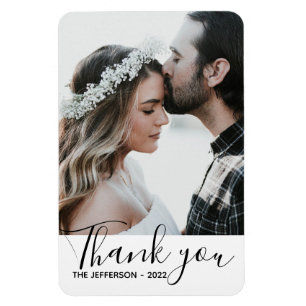 Modern Thank you Wedding Photo Magnet