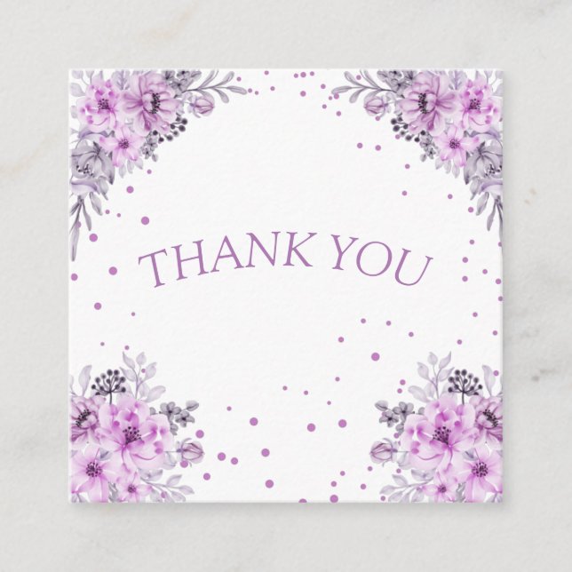 modern thank you wedding roses thank you card (Front)