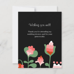 Modern Thank You Whimsical Floral Wedding Shower Card