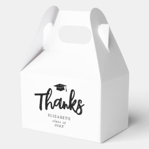 Modern Thanks Brush Script Graduation Favour Box