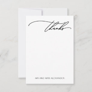 Modern Thanks Elegant Blush Thank You Card