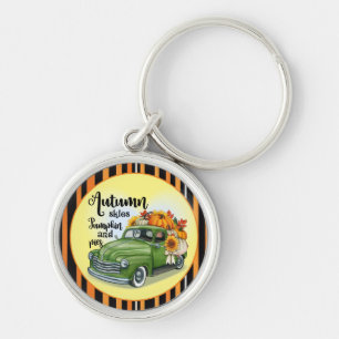 Modern Thanksgiving Beautiful Autumn Collection Key Ring