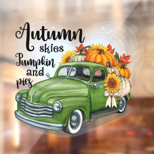 Modern Thanksgiving Beautiful Autumn Collection Window Cling