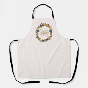 Modern Thanksgiving Dinner Party Wreath  Apron