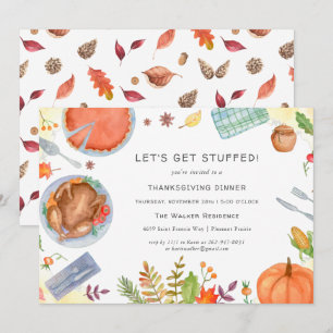 Modern Thanksgiving Friendsgiving Dinner Party Invitation