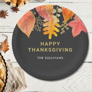 Modern Thanksgiving Paper Plate