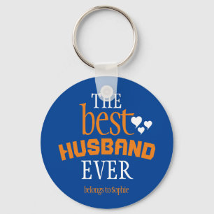 Modern The Best Husband Ever Typography Key Ring