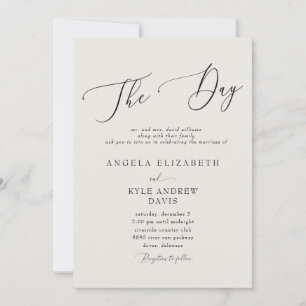 Modern The Day Beige Elegant & Modern  Wedding  Invitation