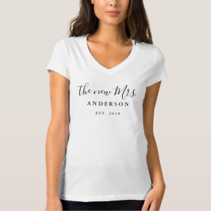 Modern The New Mrs. Wedding T-Shirt