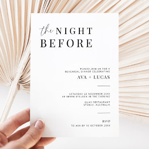 Modern The Night Before Rehearsal Dinner Invitation