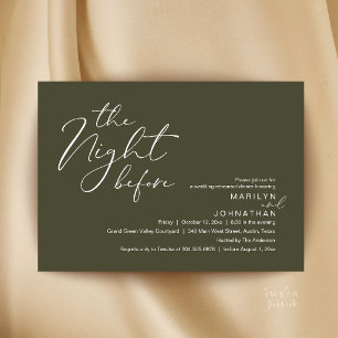 Modern The Night Before Wedding Rehearsal Dinner Invitation