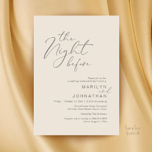 Modern The Night Before Wedding Rehearsal Dinner Invitation