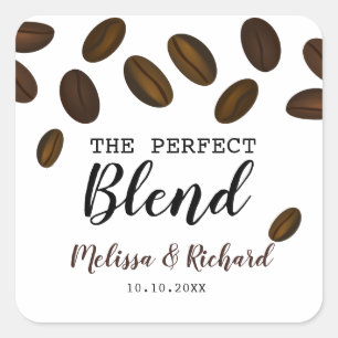 Modern The Perfect Blend Coffee Wedding Square Sticker
