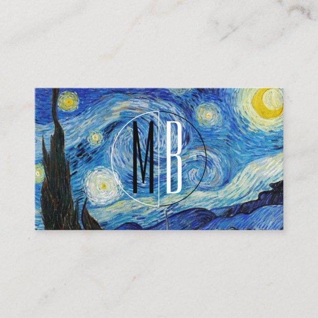 Modern The Starry Night Van Gogh Business Card (Front)