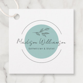 Modern Therapist Stylist Spa Minimalist Botanical  Favour Tags