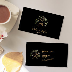 modern therapy life coach tree of life wellness business card