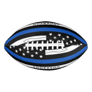 Modern Thin Blue Line Personalised Police Officer American Football