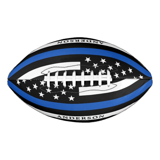 Modern Thin Blue Line Personalised Police Officer American Football (Front)