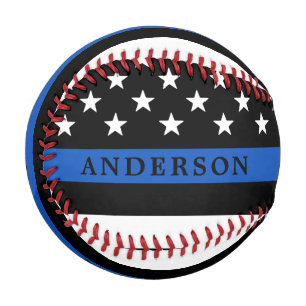 Modern Thin Blue Line Personalised Police Officer Baseball