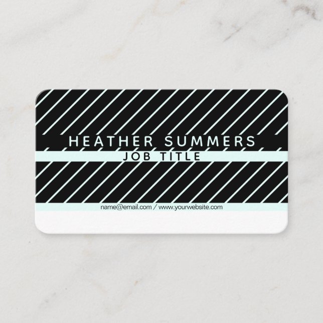 Modern Thin Striped Minimalistic Business Card (Front)