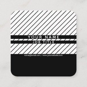 Modern Thin Striped Minimalistic Square Business Card