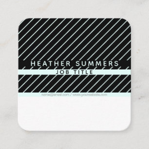 Modern Thin Striped Minimalistic Square Business Card