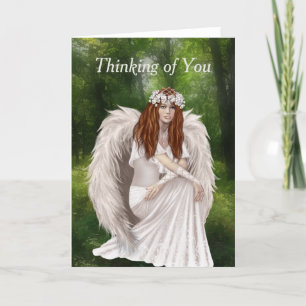 Modern Thinking of You with Beautiful White Angel Card