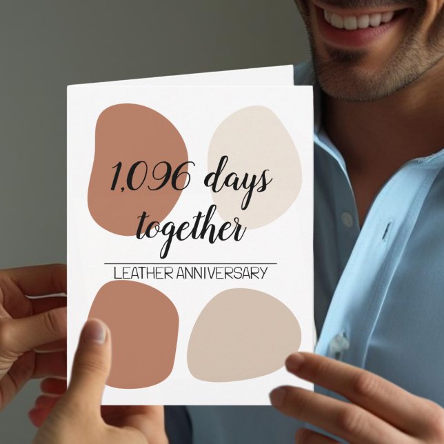 Modern third wedding anniversary card (Creator Uploaded)